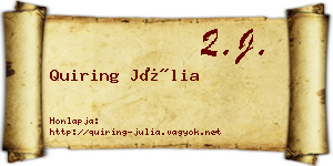 Quiring Júlia névjegykártya