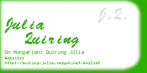 julia quiring business card